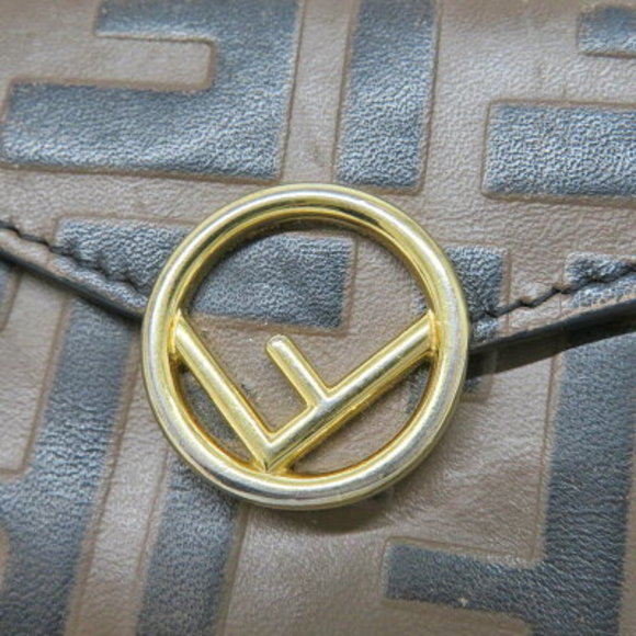 FENDI Tri Wallet Leather Zucca Brown - Picture 6 of 6